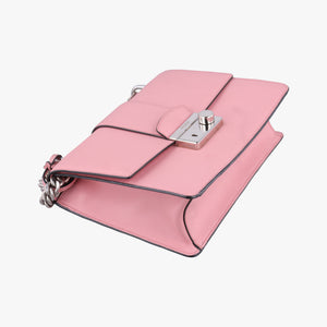 Pre-owned Prada Sound Lock Pink SAFFIANO Leather 1BD034 shoulderbag | stylenewstar