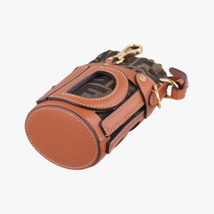Pre-owned Fendi Nano Step Out Brown Canvas×Leather 7AS189 shoulderbag | stylenewstar