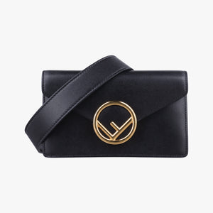 Pre-owned Fendi F is Black Leather 8BM005 bum bag/waist bag | stylenewstar
