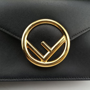 Pre-owned Fendi F is Black Leather 8BM005 bum bag/waist bag | stylenewstar