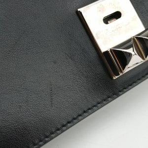 Pre-owned Prada Elektra Studded Black Leather IDH061 shoulderbag | stylenewstar