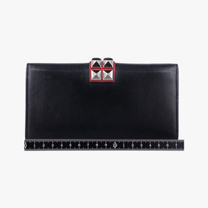 Pre-owned Prada Elektra Studded Black Leather IDH061 shoulderbag | stylenewstar