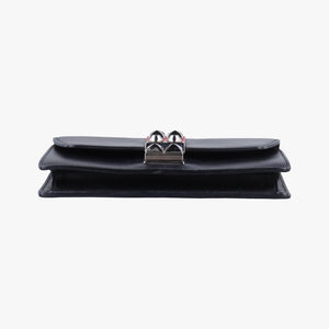 Pre-owned Prada Elektra Studded Black Leather IDH061 shoulderbag | stylenewstar