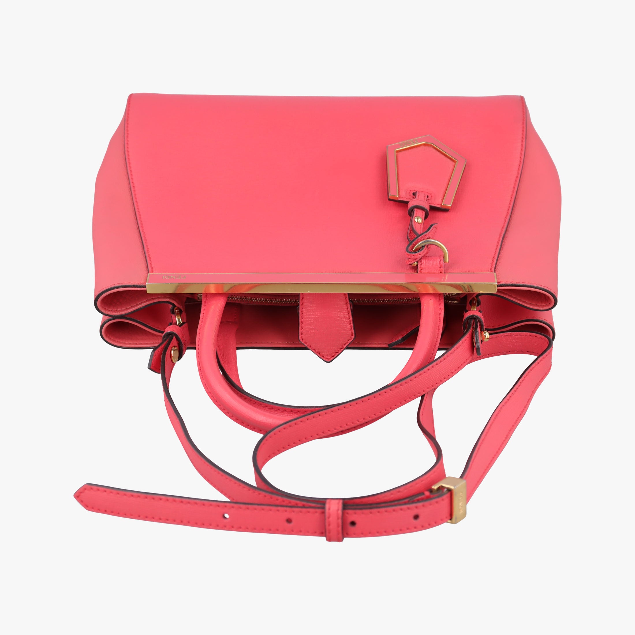 Vintage Fendi Petite 2 JOURS pink Leather 8BH250 shoulderbag | stylenewstar