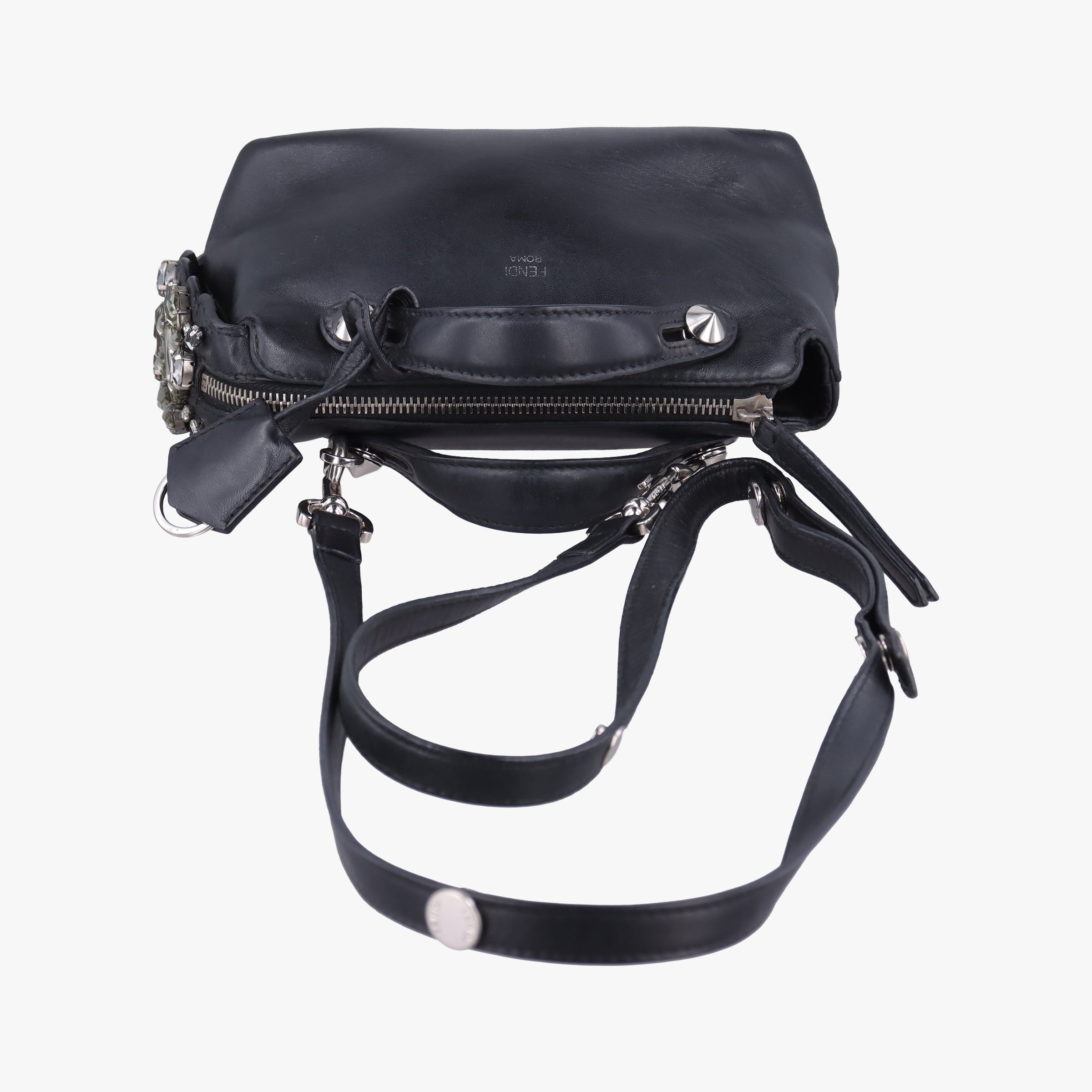 Pre-owned Fendi By the Way Black Leather 8BL135 shoulderbag | stylenewstar