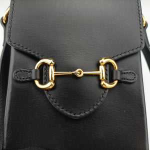 Vintage Gucci Horsebit 1955 Black Leather 625615 shoulderbag | stylenewstar
