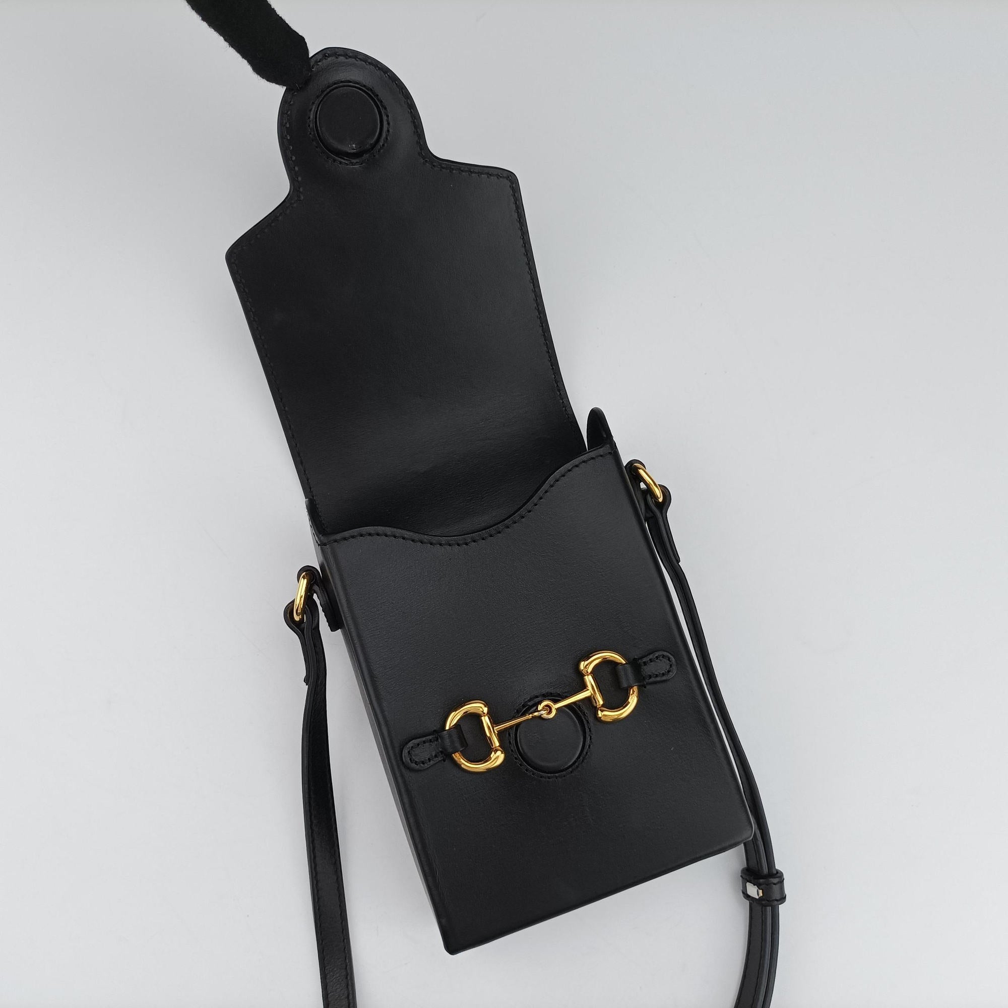 Vintage Gucci Horsebit 1955 Black Leather 625615 shoulderbag | stylenewstar