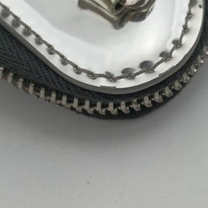 Pre-owned Prada Triangle Logo Silver patent  shoulderbag | stylenewstar