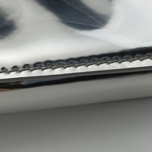 Pre-owned Prada Triangle Logo Silver patent  shoulderbag | stylenewstar