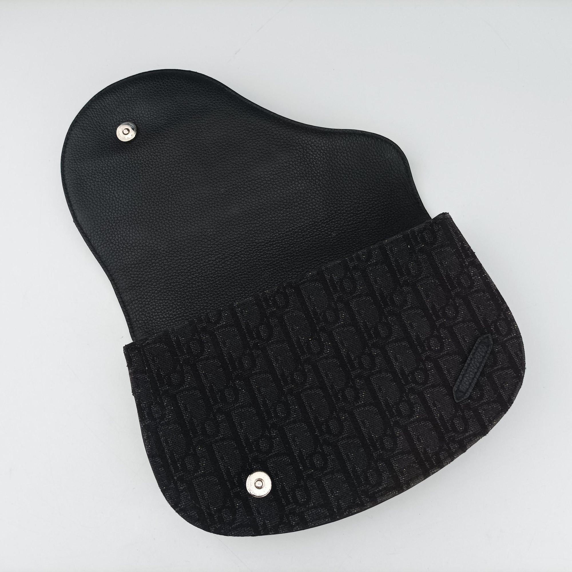 Pre-owned Christian Dior Saddle Black Jacquard×Leather  bum bag/waist bag | stylenewstar