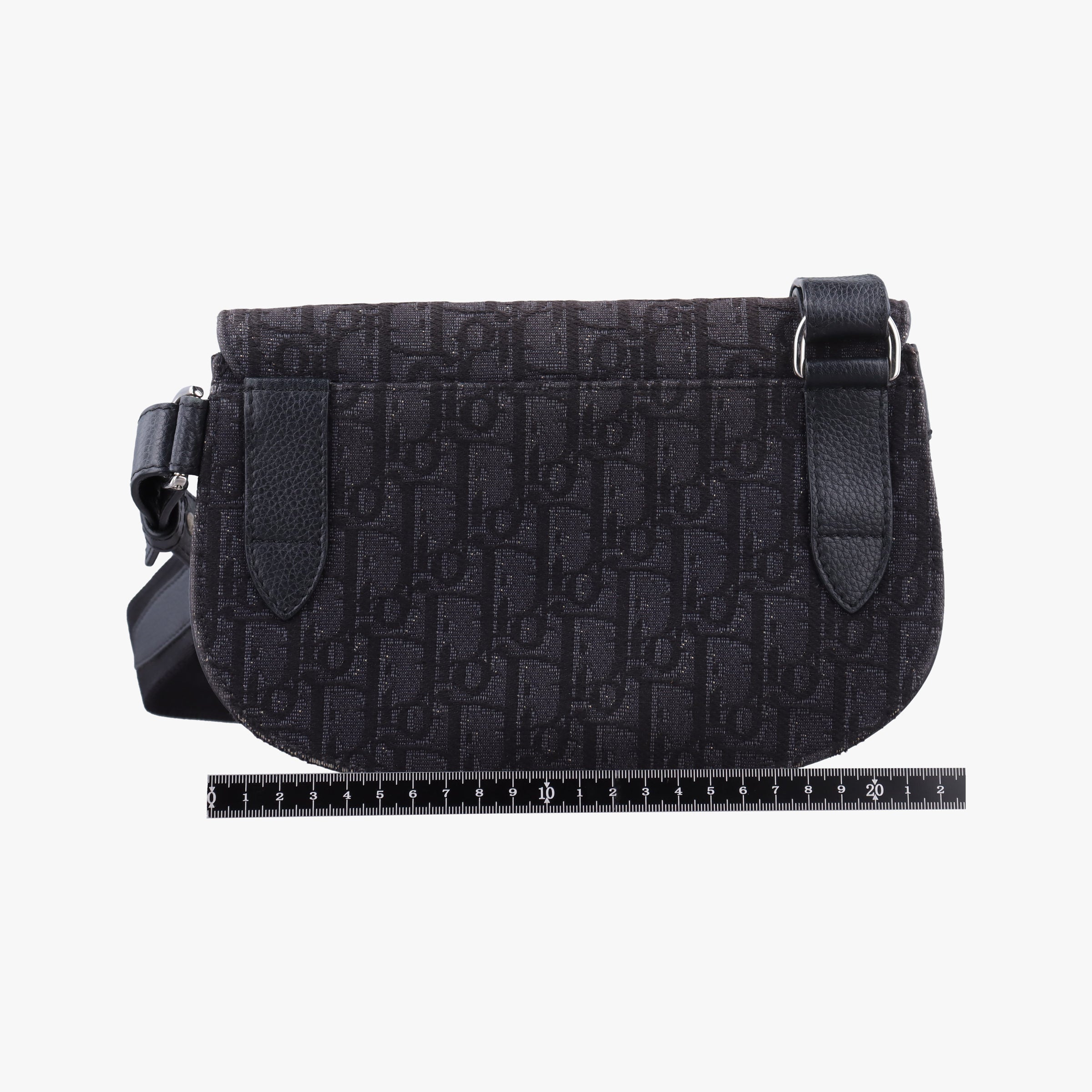 Pre-owned Christian Dior Saddle Black Jacquard×Leather  bum bag/waist bag | stylenewstar