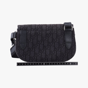 Pre-owned Christian Dior Saddle Black Jacquard×Leather  bum bag/waist bag | stylenewstar