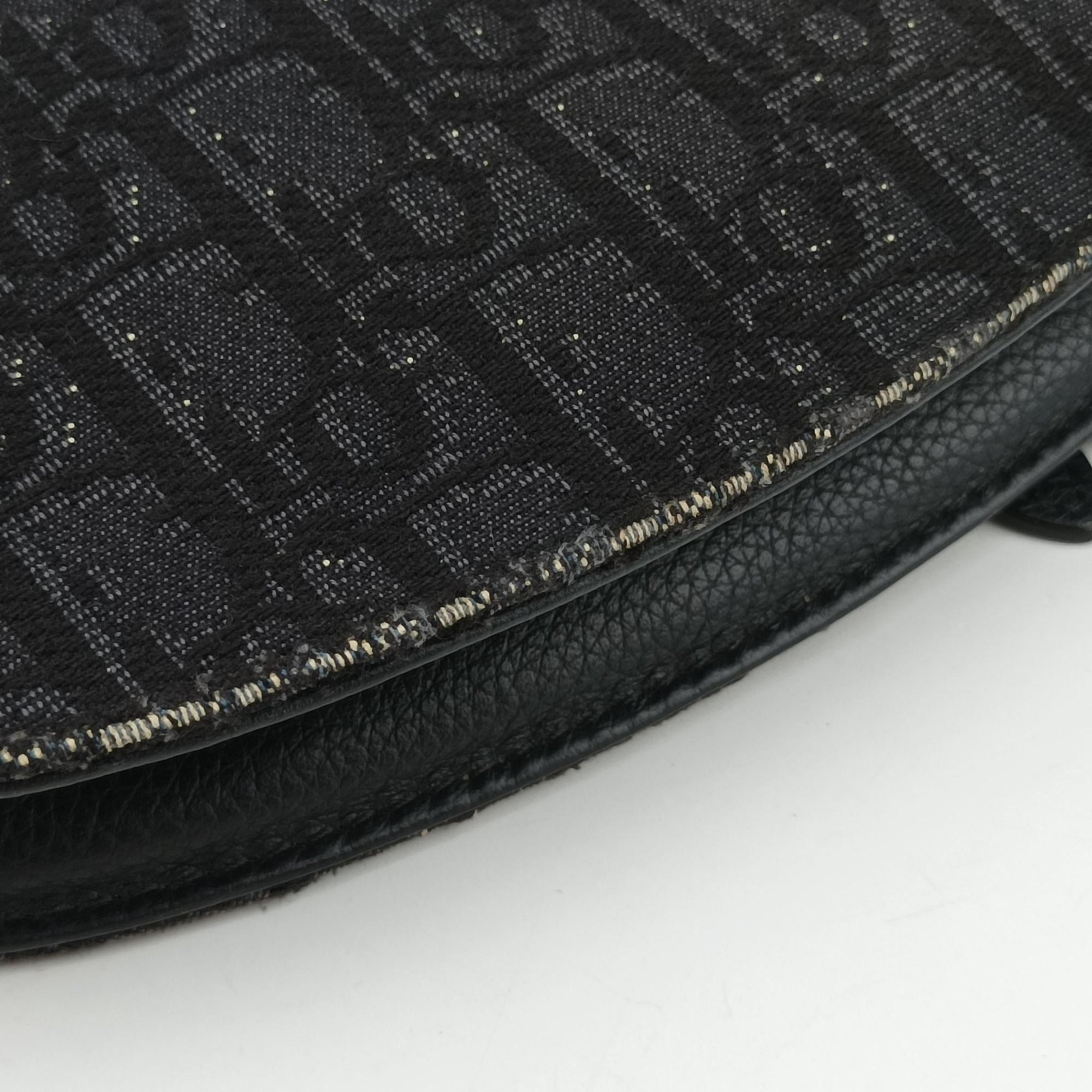 Pre-owned Christian Dior Saddle Black Jacquard×Leather  bum bag/waist bag | stylenewstar