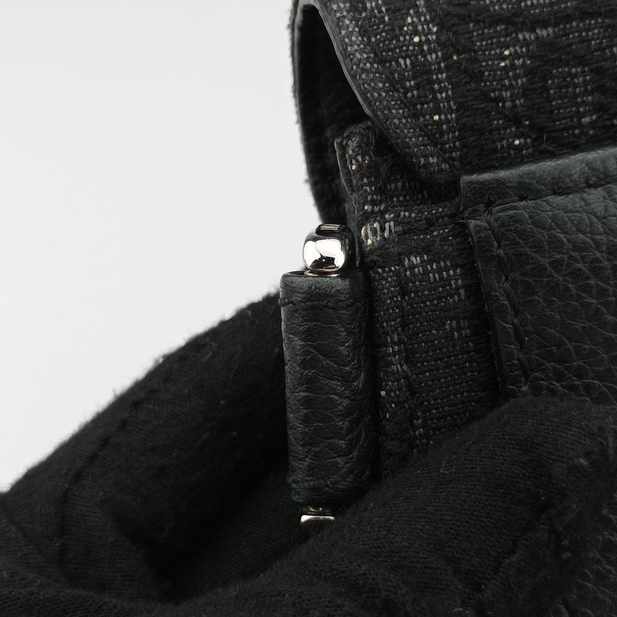 Pre-owned Christian Dior Saddle Black Jacquard×Leather  bum bag/waist bag | stylenewstar