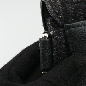 Pre-owned Christian Dior Saddle Black Jacquard×Leather  bum bag/waist bag | stylenewstar