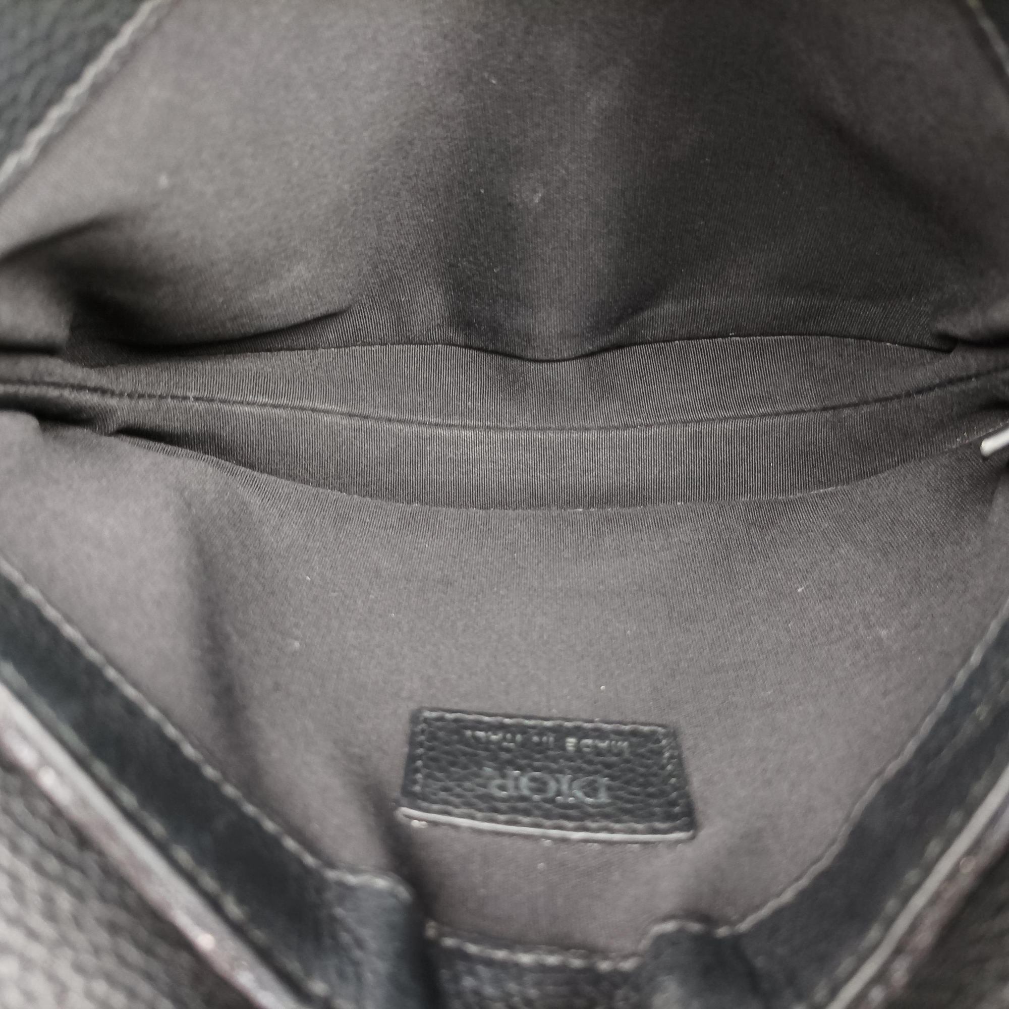 Pre-owned Christian Dior Saddle Black Jacquard×Leather  bum bag/waist bag | stylenewstar