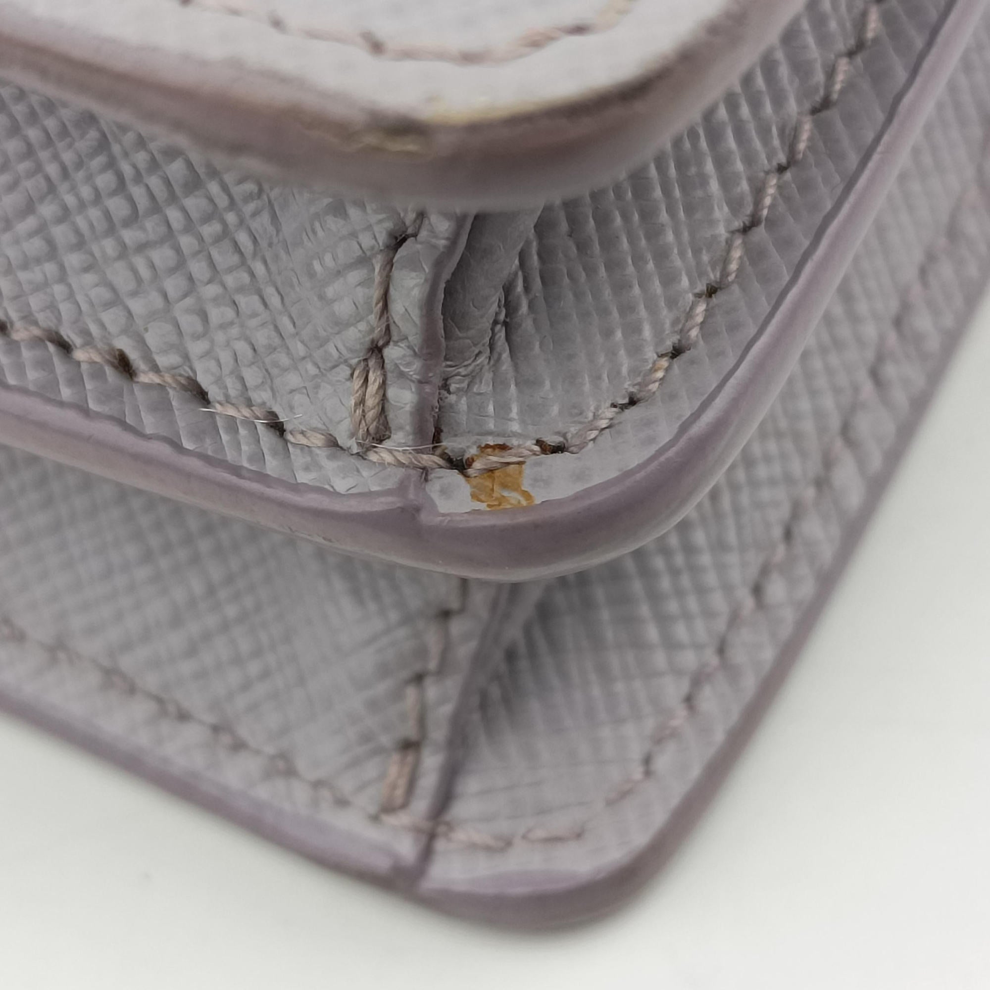 Pre-owned Prada Logo Chain Purple SAFFIANO Leather BT1035 shoulderbag | stylenewstar