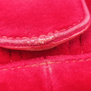 Pre-owned Gucci GG Marmont Red velour 443497 shoulderbag | stylenewstar