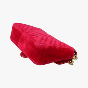 Pre-owned Gucci GG Marmont Red velour 443497 shoulderbag | stylenewstar