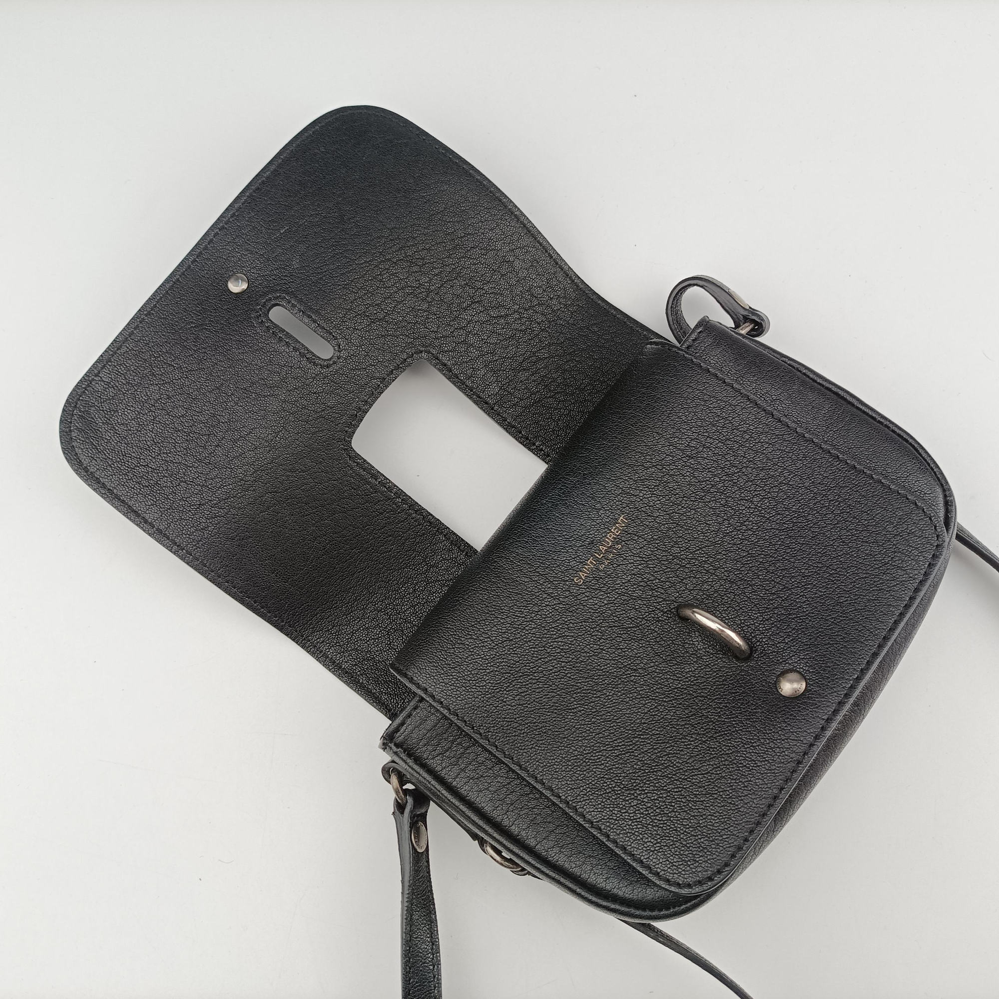 Vintage Yves Saint Laurent Charlotte Black Leather 500831 shoulderbag | stylenewstar