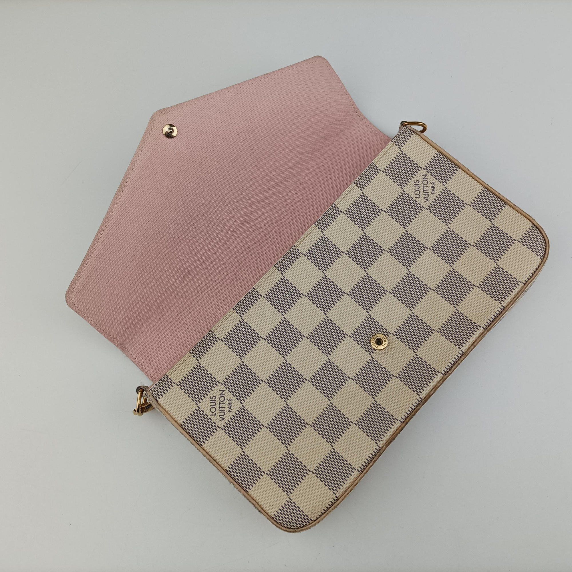 Pre-owned Louis Vuitton Pochette Felicie Azur Damier Canvas N63106 shoulderbag | stylenewstar