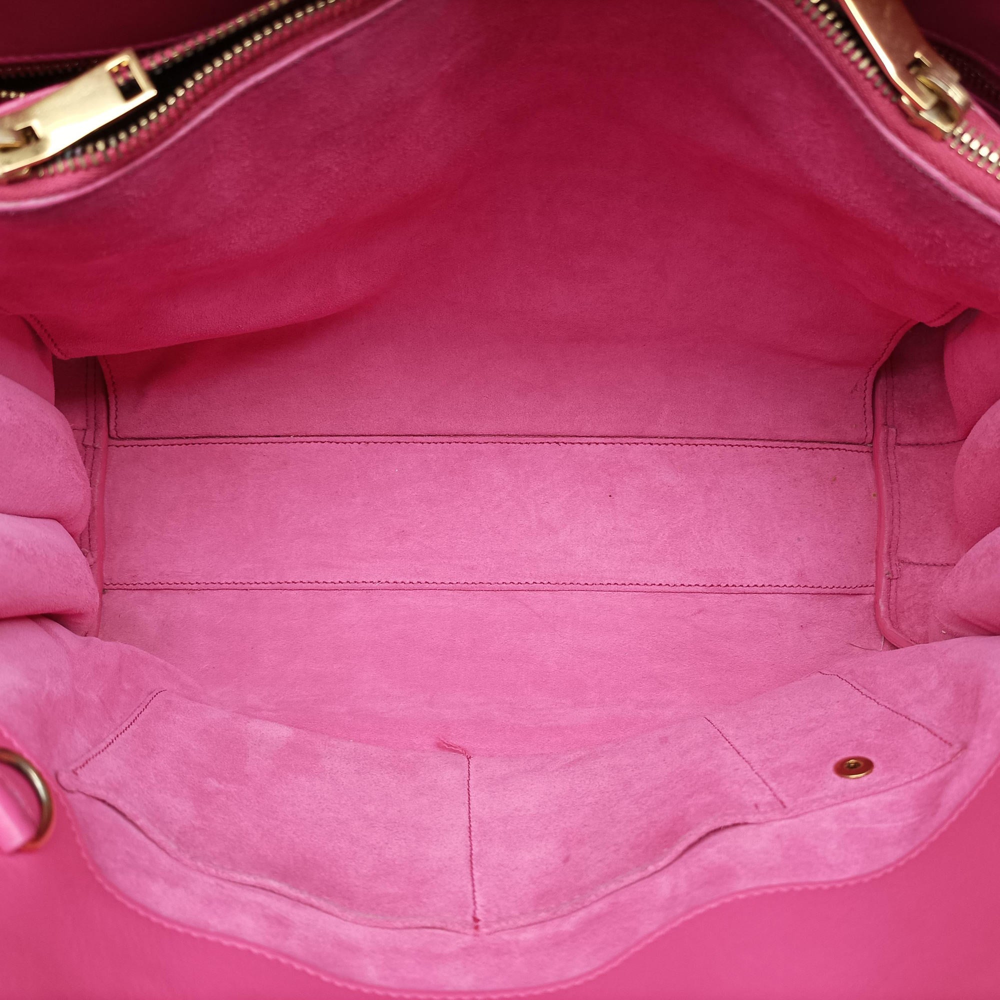 Pre-owned Yves Saint Laurent SAC DE JOUR Rose Leather 324823 shoulderbag | stylenewstar