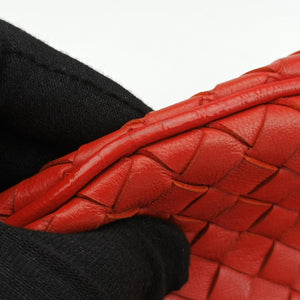 Pre-owned Bottega Veneta Intrecciato Red lambskin  handbag | stylenewstar
