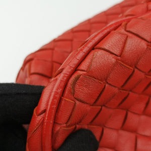 Pre-owned Bottega Veneta Intrecciato Red lambskin  handbag | stylenewstar