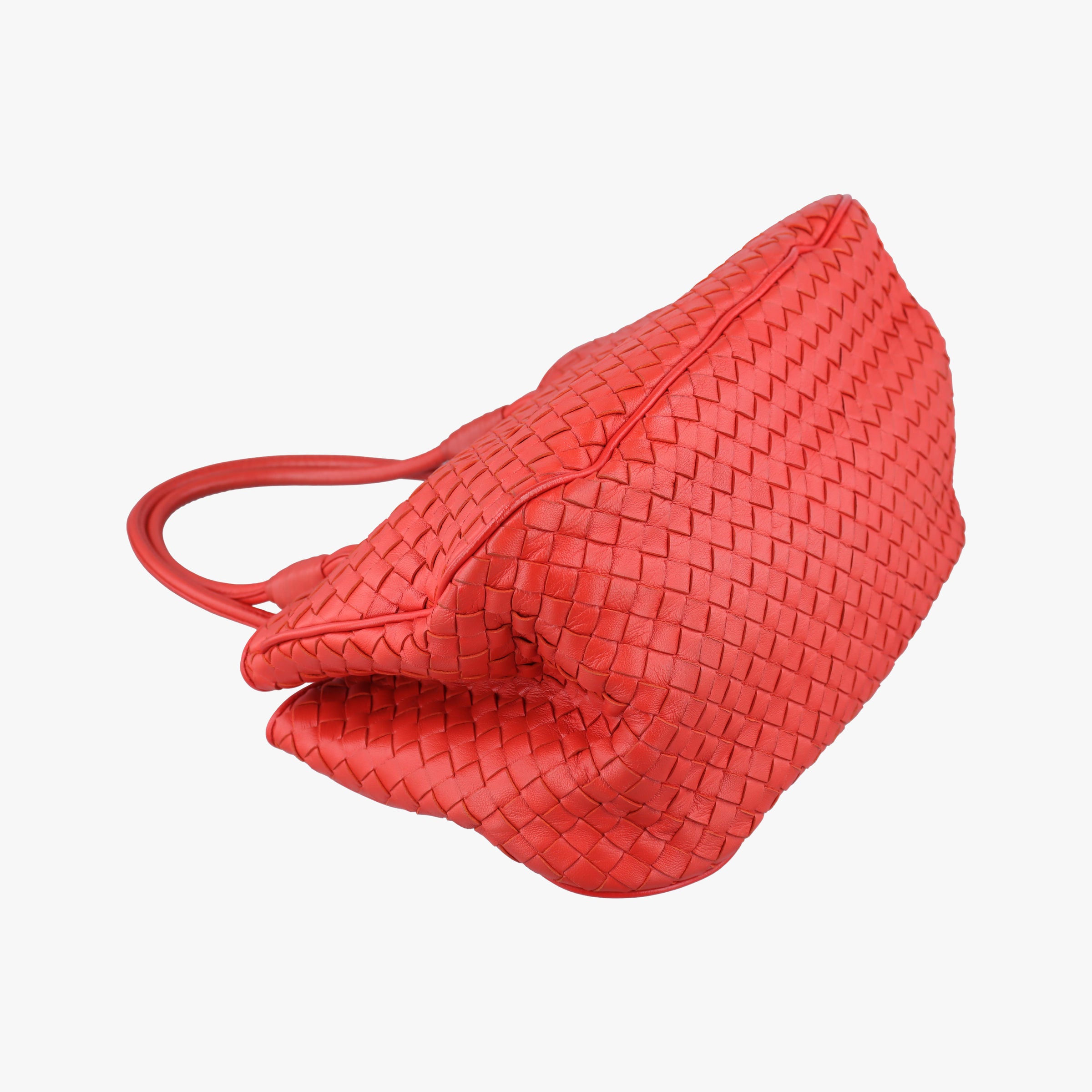 Pre-owned Bottega Veneta Intrecciato Red lambskin  handbag | stylenewstar