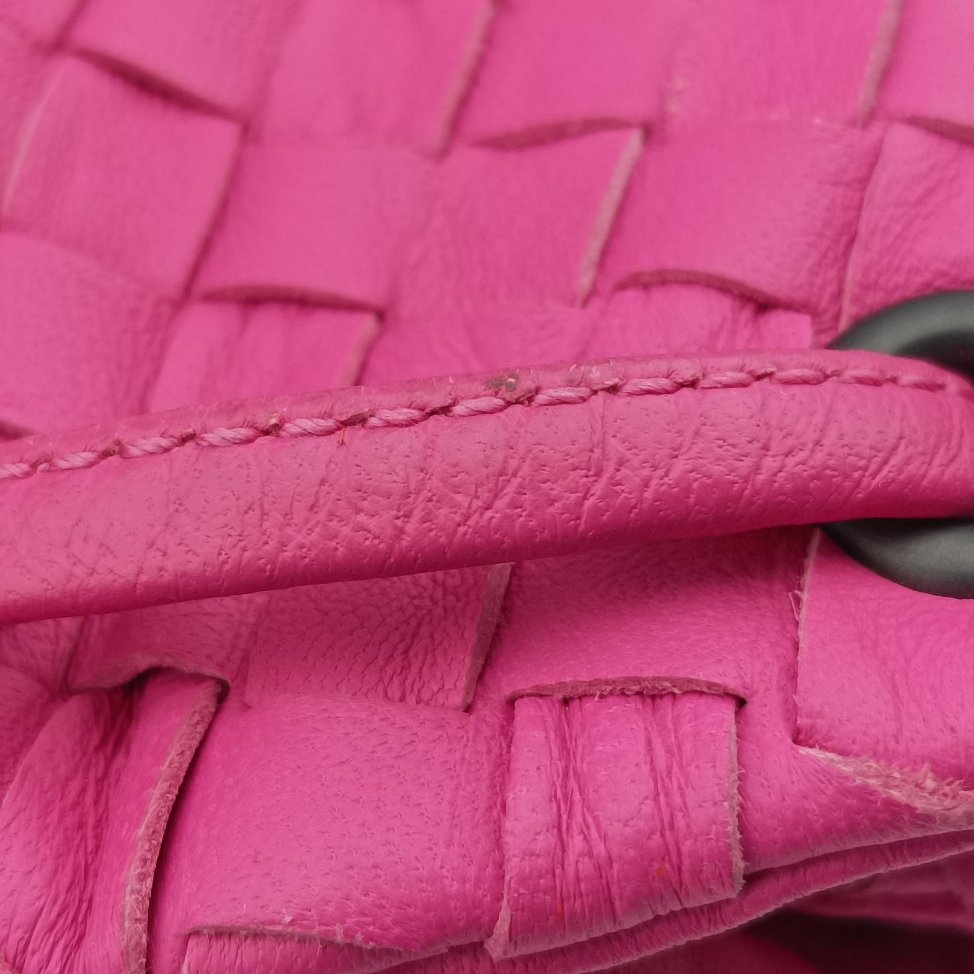 Pre-owned Bottega Veneta Intrecciato Rose lambskin  shoulderbag | stylenewstar