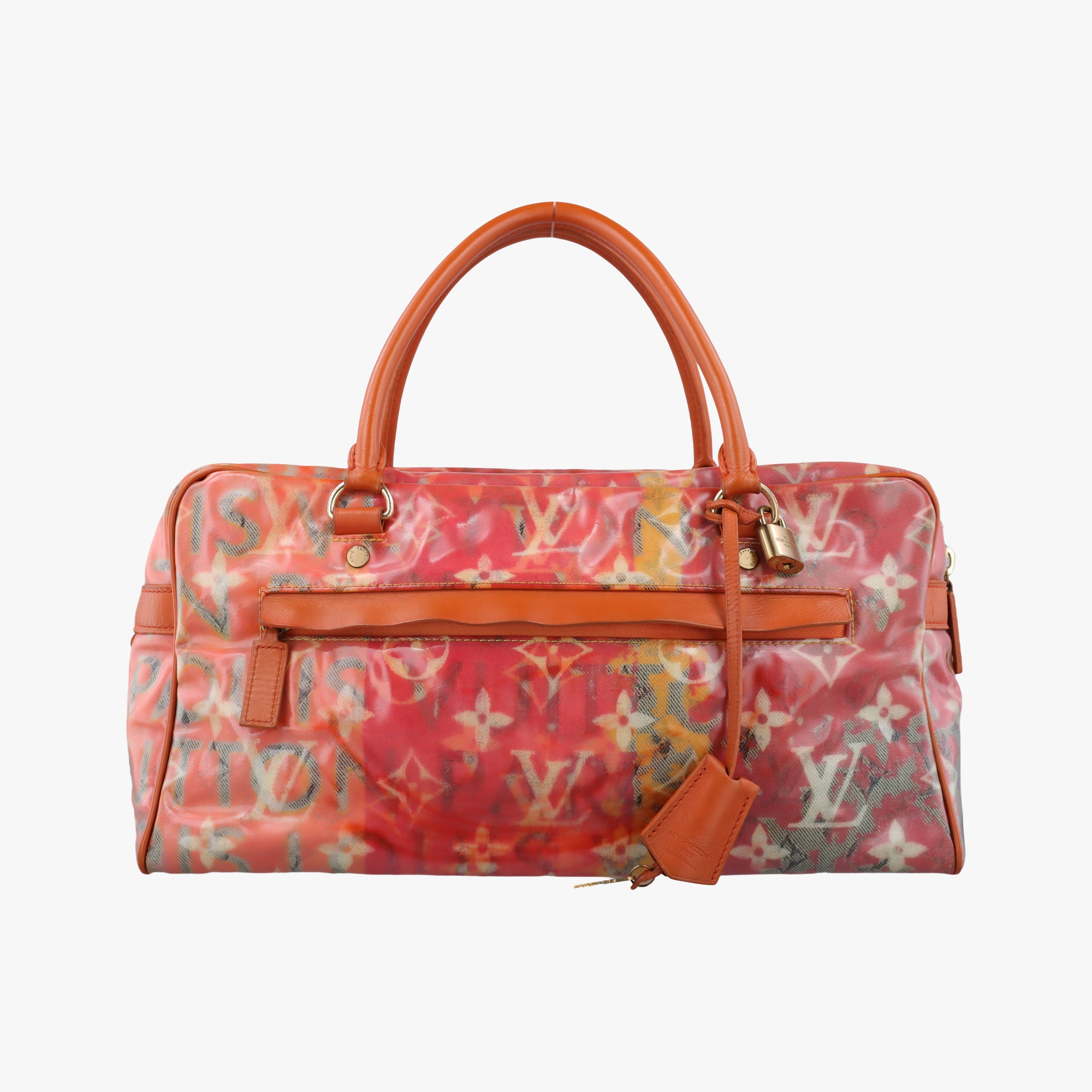 Pre-owned Louis Vuitton Weekender PM Rose×Multicolor Monogram Pulp M95734 handbag | stylenewstar
