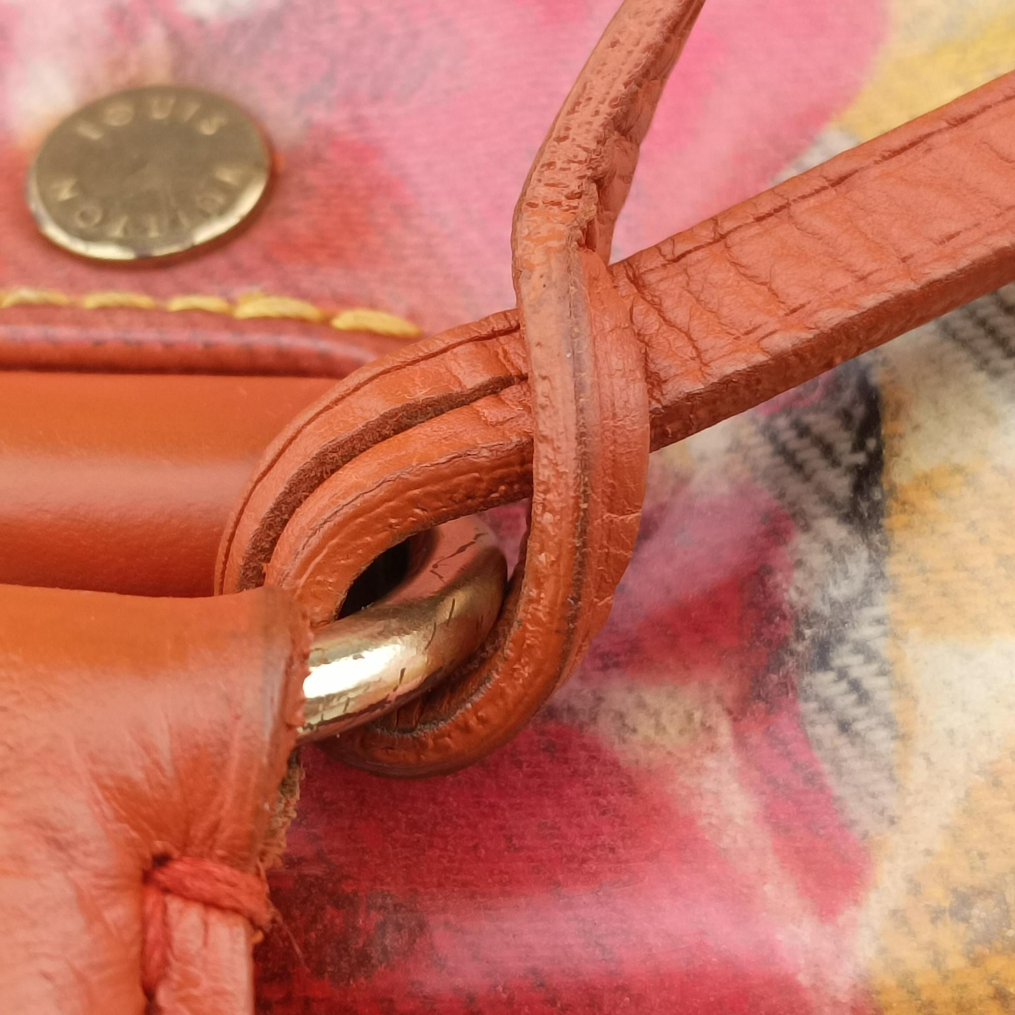 Pre-owned Louis Vuitton Weekender PM Rose×Multicolor Monogram Pulp M95734 handbag | stylenewstar