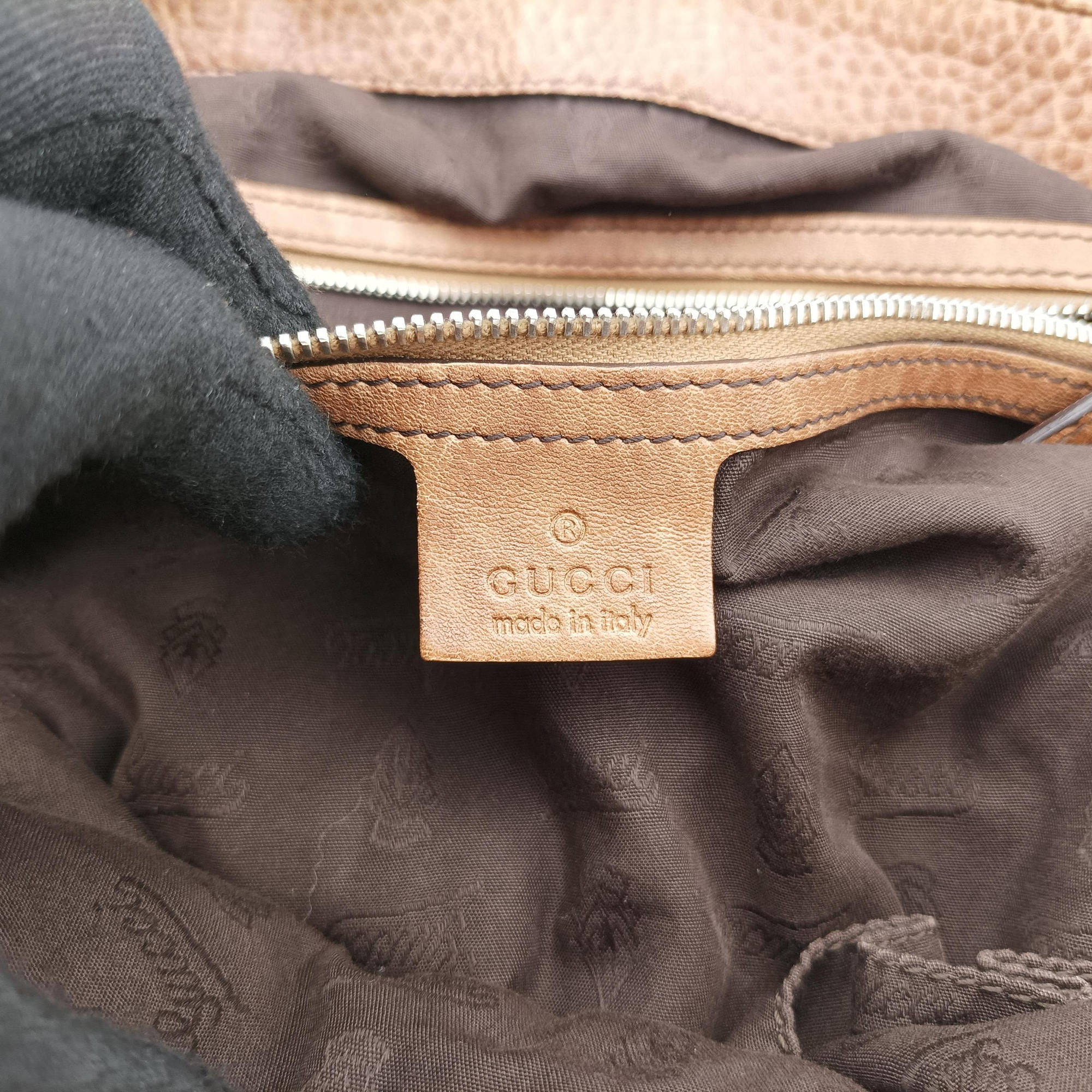 Pre-owned Gucci Medium Bamboo Brown Canvas×Leather 232959 handbag | stylenewstar