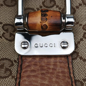 Pre-owned Gucci Medium Bamboo Brown Canvas×Leather 232959 handbag | stylenewstar