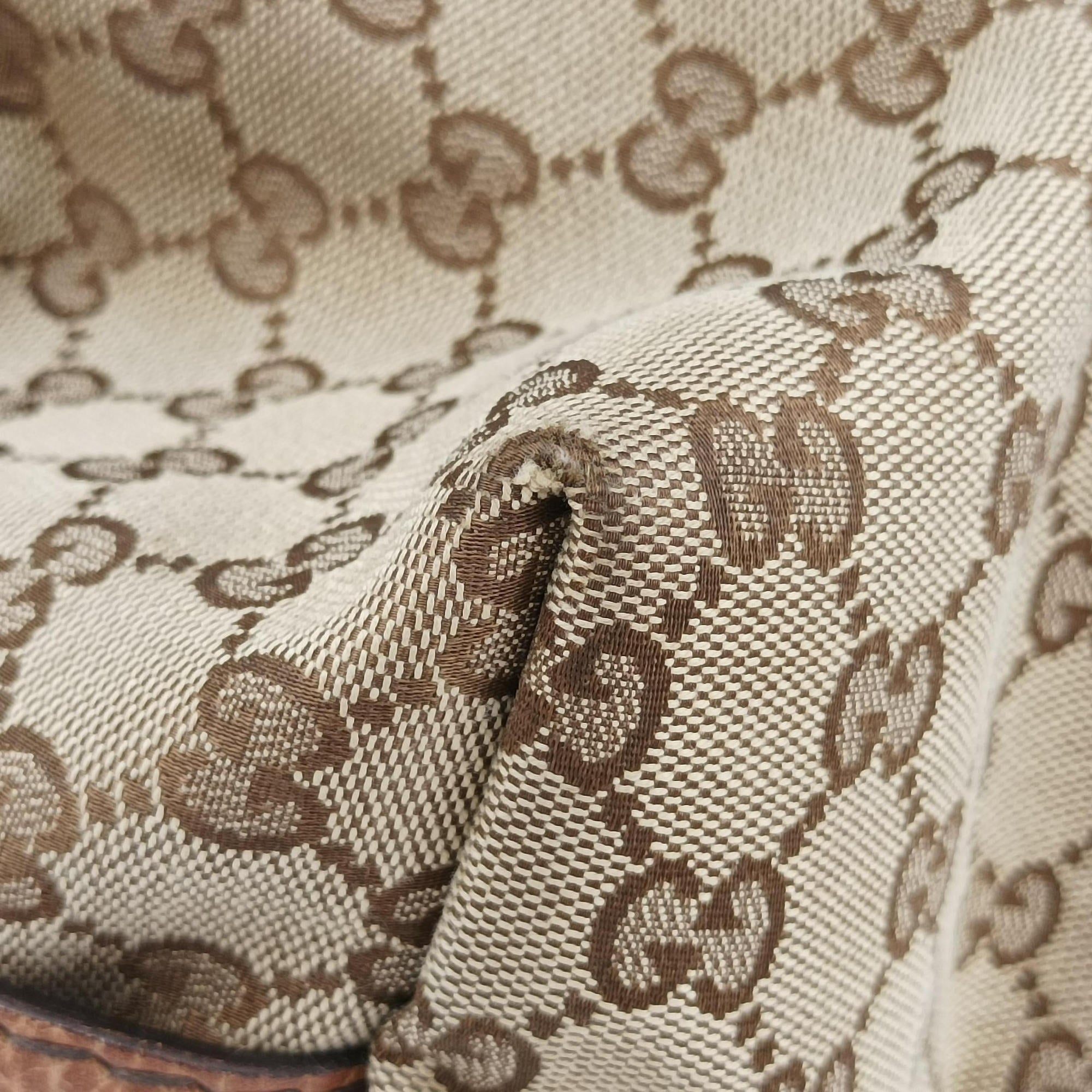 Pre-owned Gucci Medium Bamboo Brown Canvas×Leather 232959 handbag | stylenewstar