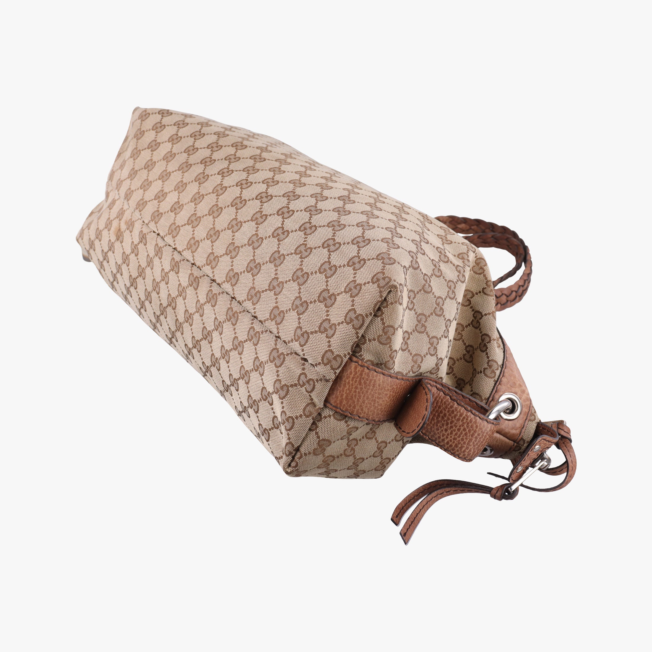 Pre-owned Gucci Medium Bamboo Brown Canvas×Leather 232959 handbag | stylenewstar
