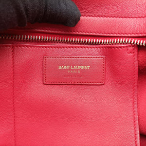 Pre-owned Yves Saint Laurent BABY CABAS Red Leather 394461 shoulderbag | stylenewstar
