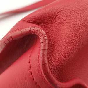 Pre-owned Yves Saint Laurent BABY CABAS Red Leather 394461 shoulderbag | stylenewstar