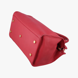 Pre-owned Yves Saint Laurent BABY CABAS Red Leather 394461 shoulderbag | stylenewstar