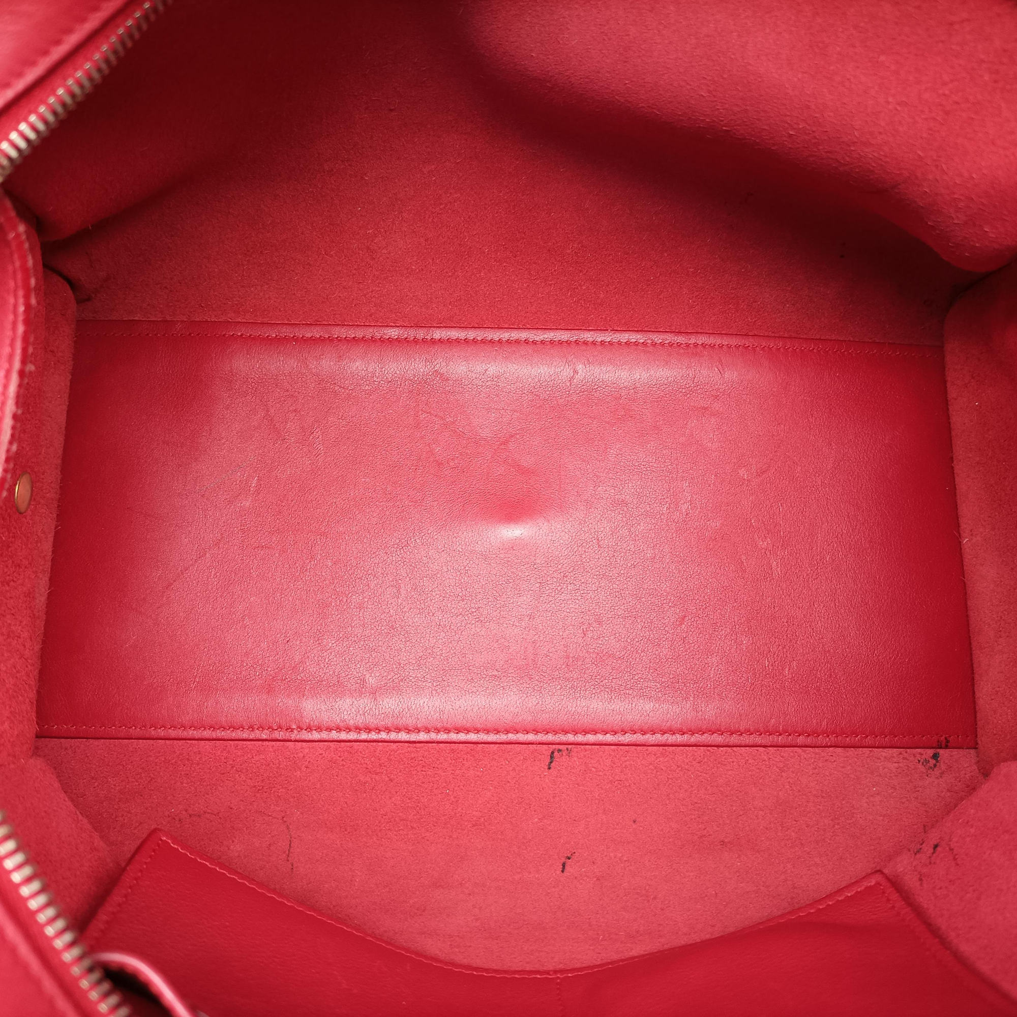 Pre-owned Yves Saint Laurent BABY CABAS Red Leather 394461 shoulderbag | stylenewstar