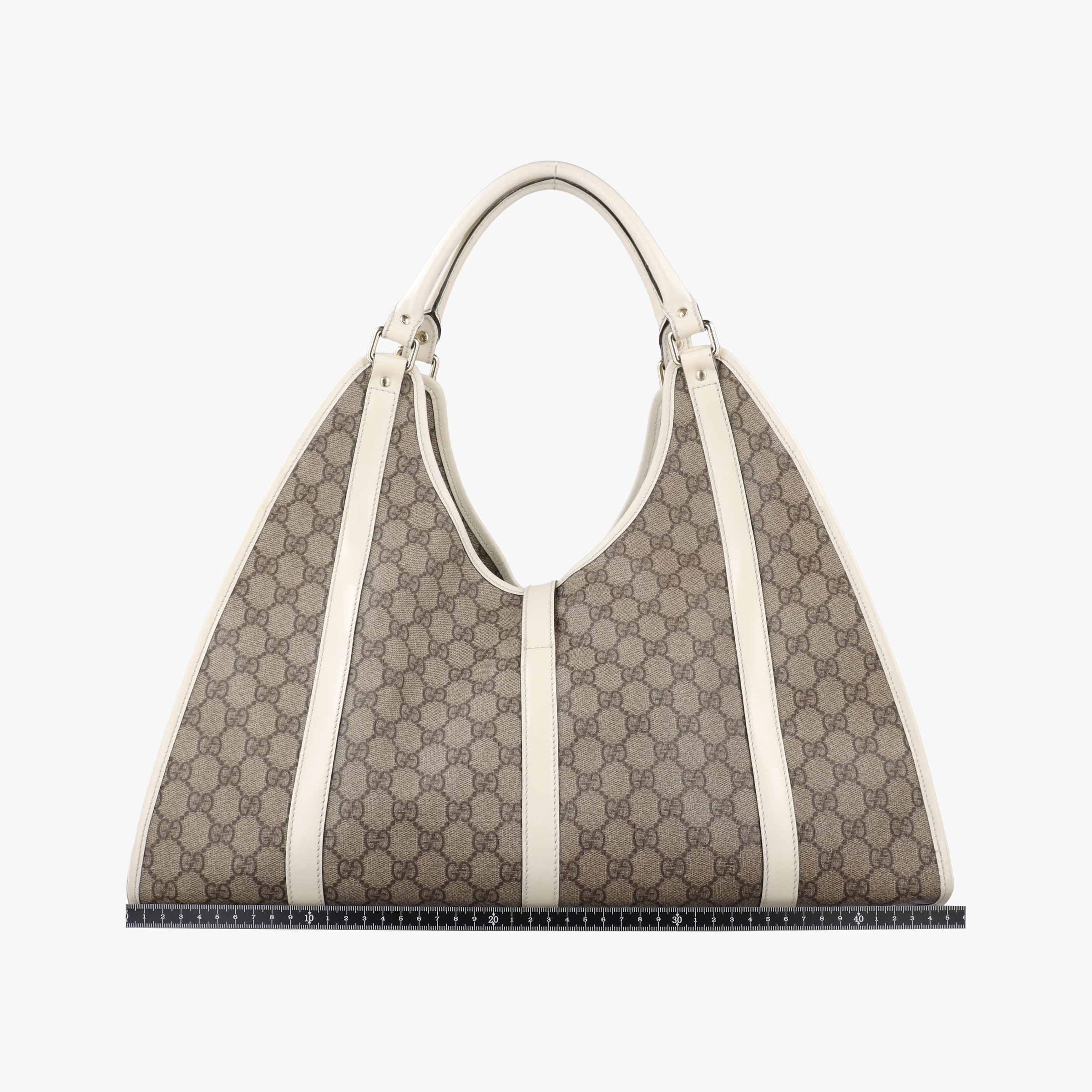 Pre-owned Gucci New Jackie Brown×White PVC coated canvas×Leather 203493 handbag | stylenewstar