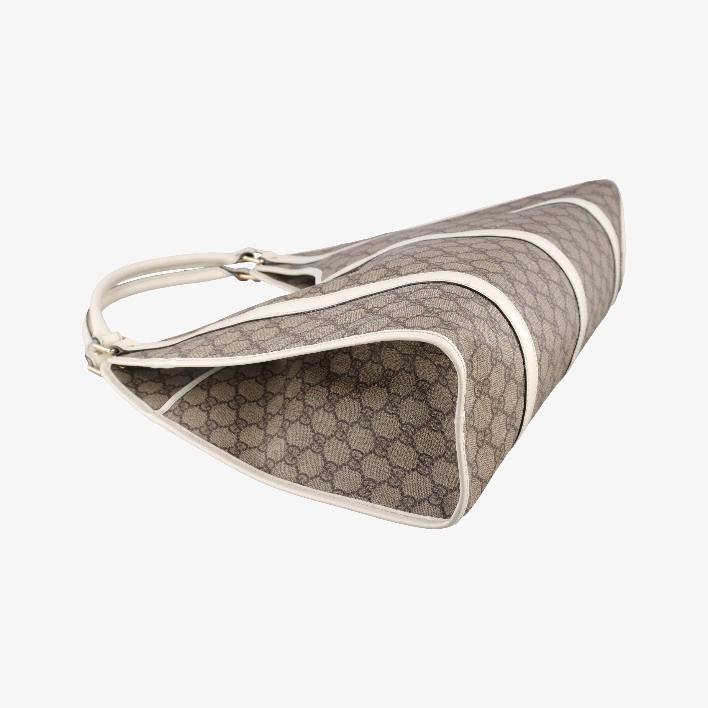 Pre-owned Gucci New Jackie Brown×White PVC coated canvas×Leather 203493 handbag | stylenewstar