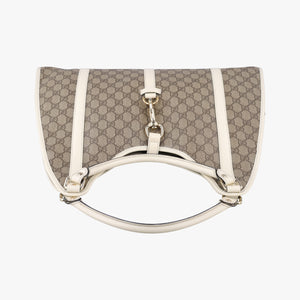 Pre-owned Gucci New Jackie Brown×White PVC coated canvas×Leather 203493 handbag | stylenewstar