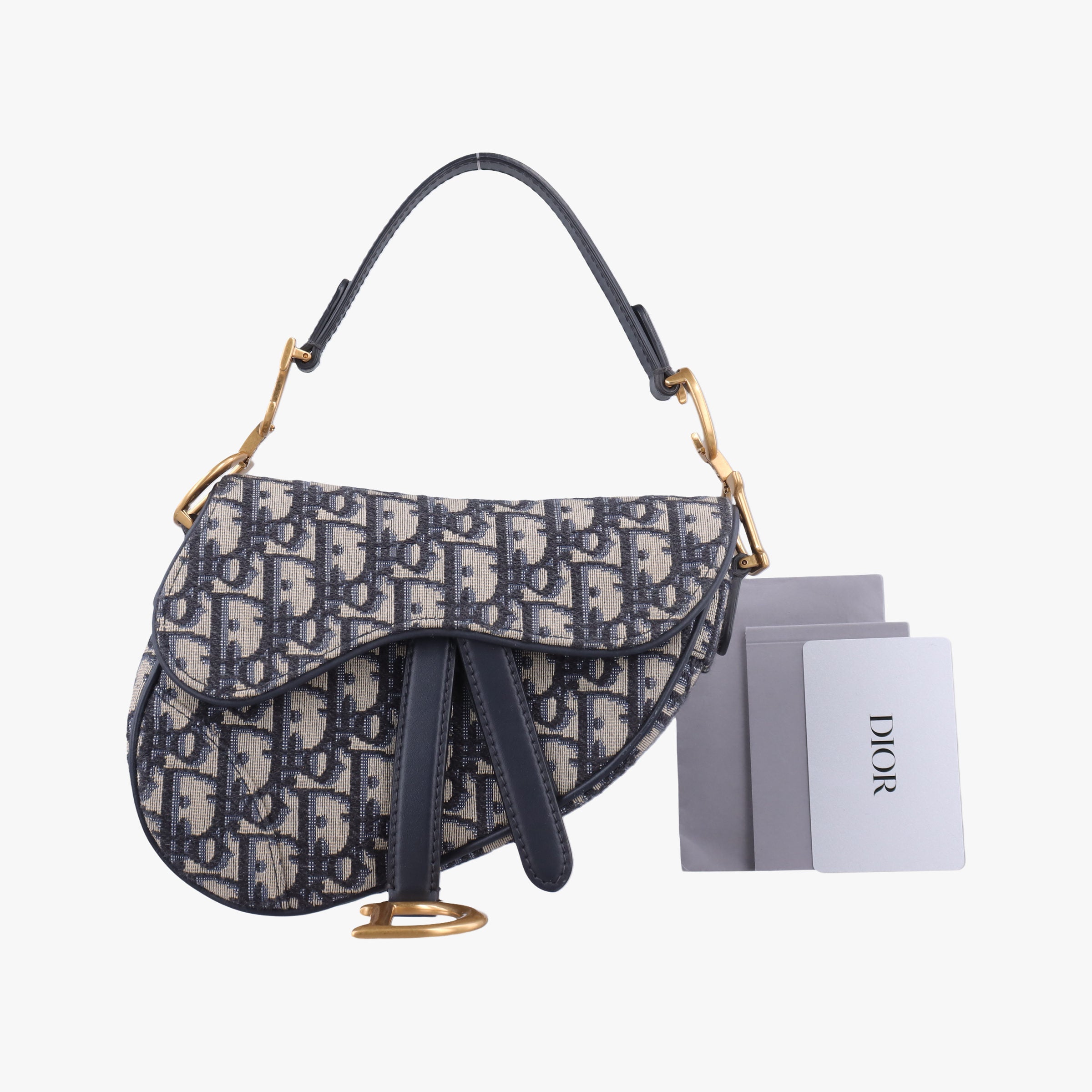 Vintage Christian Dior Saddle Navy Jacquard  handbag | stylenewstar