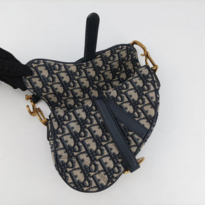 Vintage Christian Dior Saddle Navy Jacquard  handbag | stylenewstar