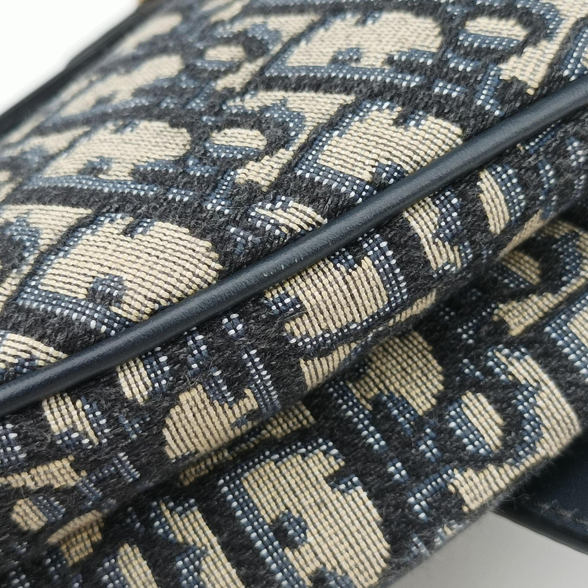 Vintage Christian Dior Saddle Navy Jacquard  handbag | stylenewstar