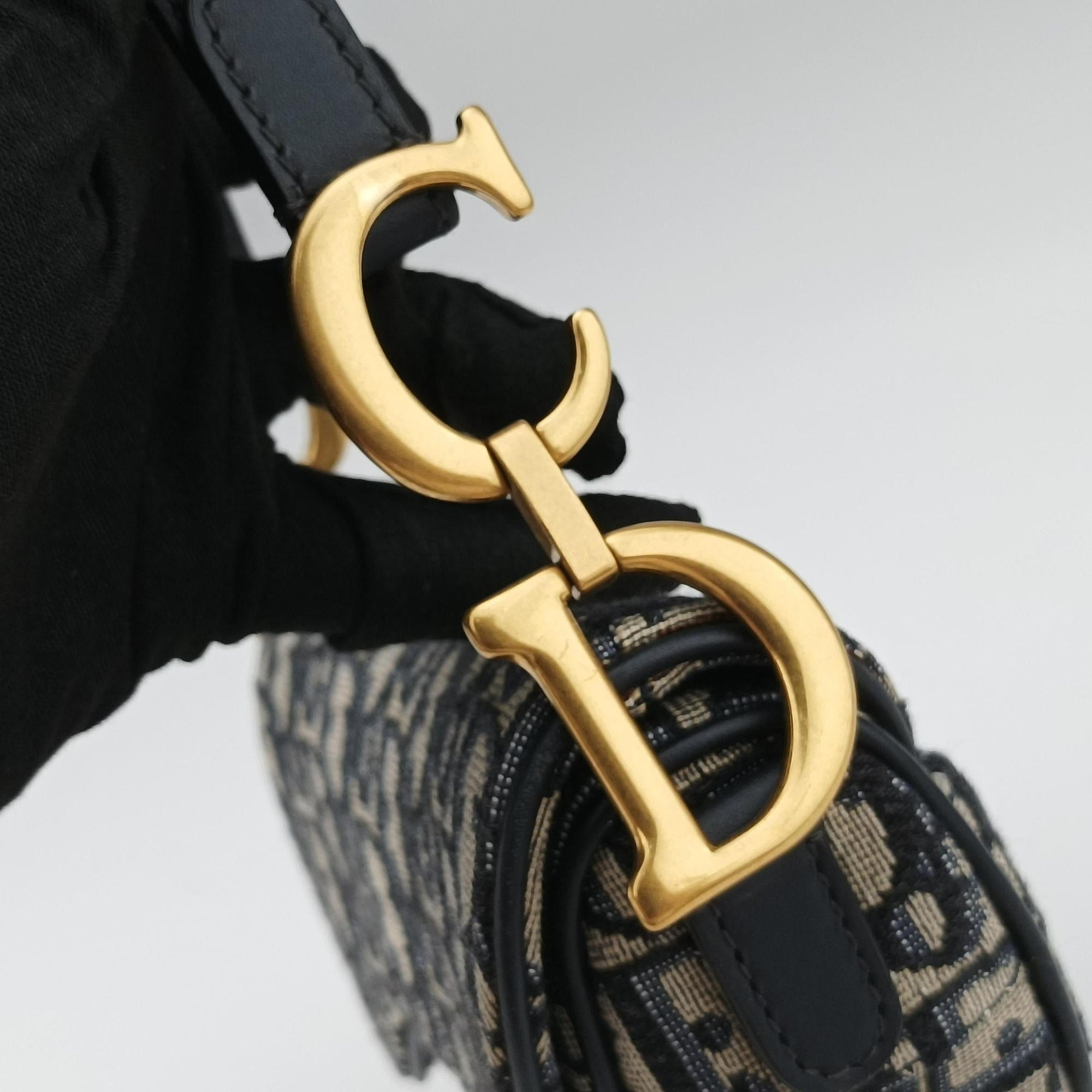 Vintage Christian Dior Saddle Navy Jacquard  handbag | stylenewstar