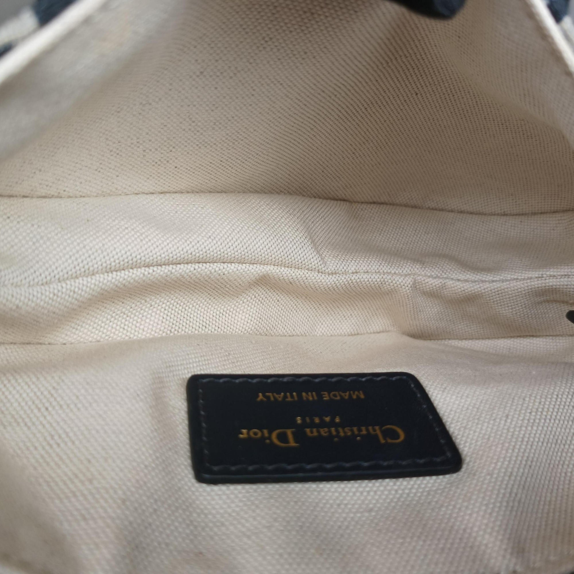 Vintage Christian Dior Saddle Navy Jacquard  handbag | stylenewstar