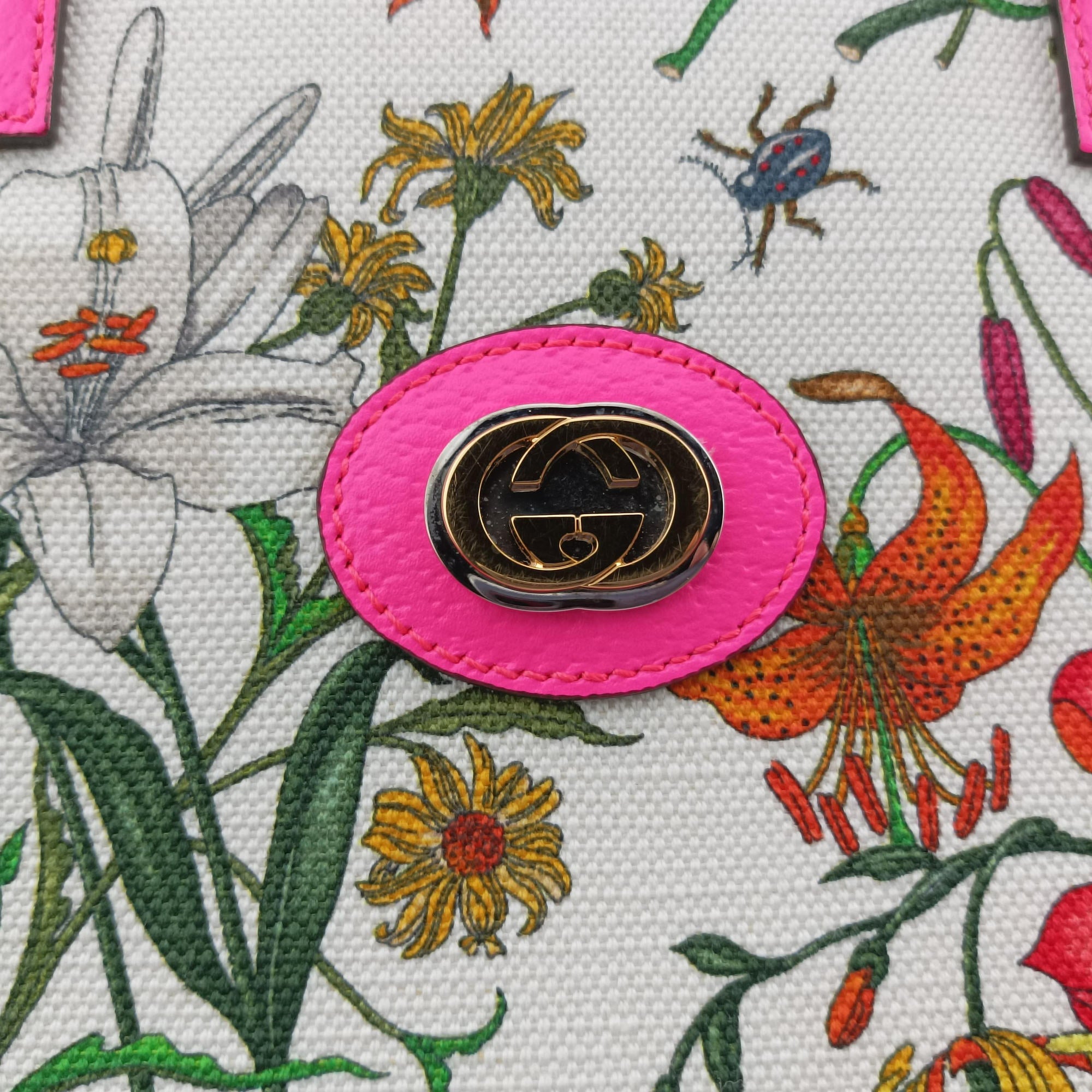 Pre-owned Gucci Flora Multicolour Canvas×Leather 550141 shoulderbag | stylenewstar
