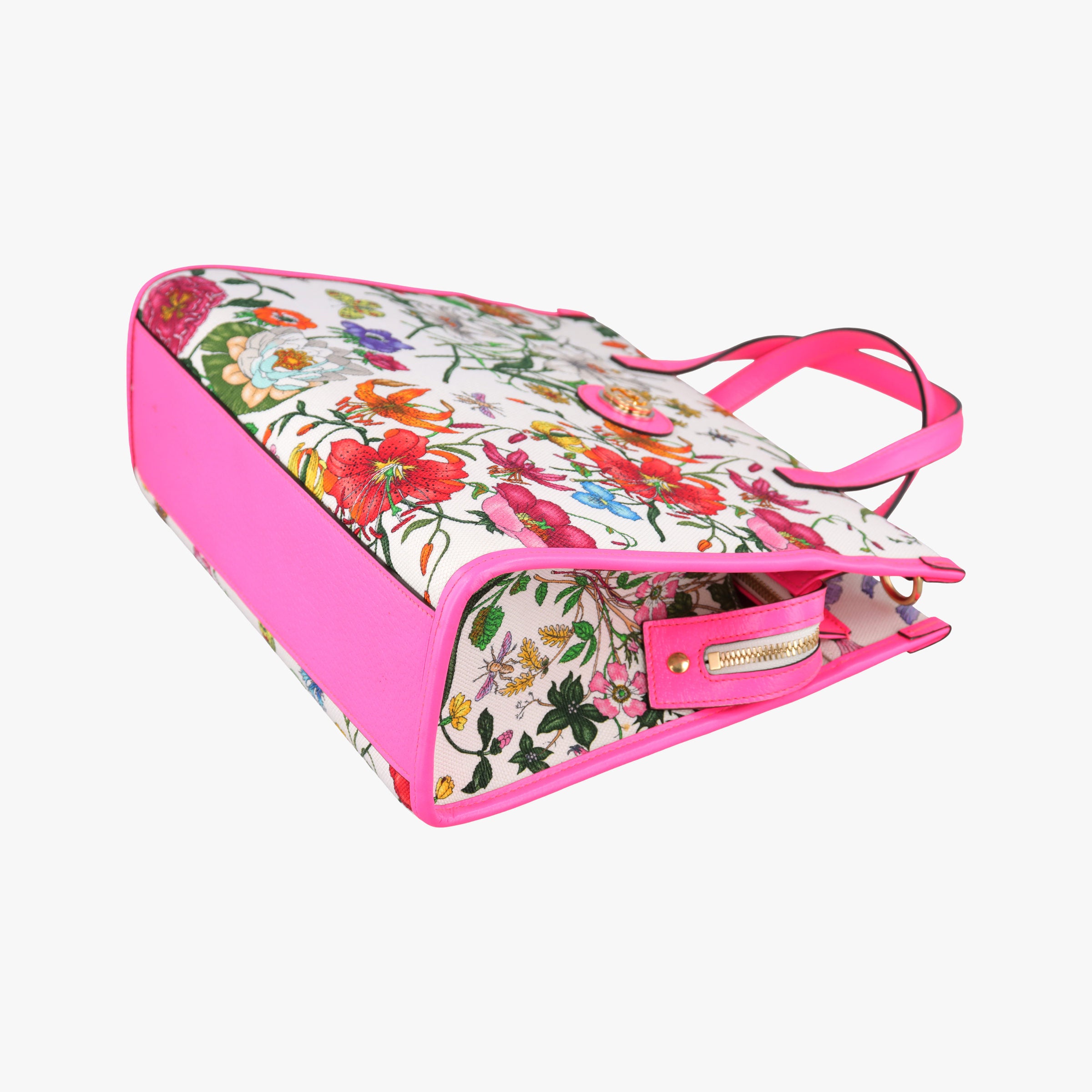 Pre-owned Gucci Flora Multicolour Canvas×Leather 550141 shoulderbag | stylenewstar